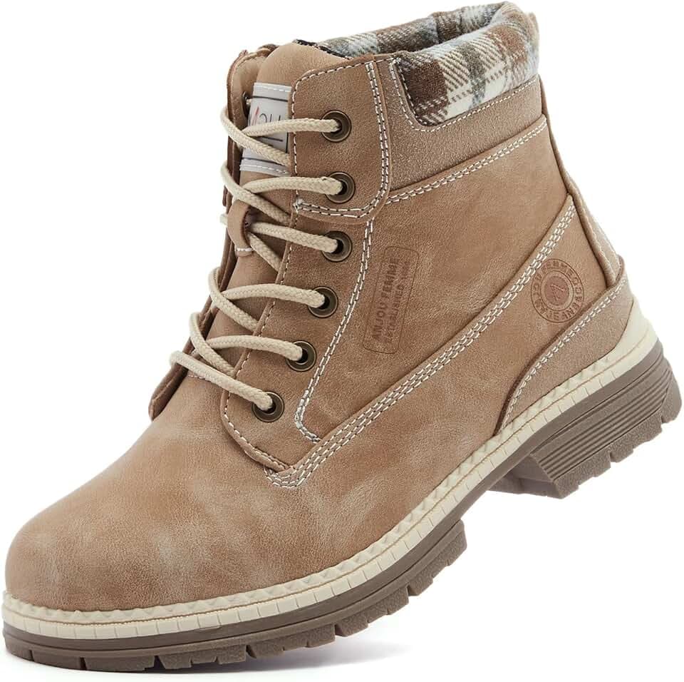 ANJOUFEMME Wanderschuhe Damen Wasserdicht Gefüttert Schnee Winterstiefel Outdoor Stiefel