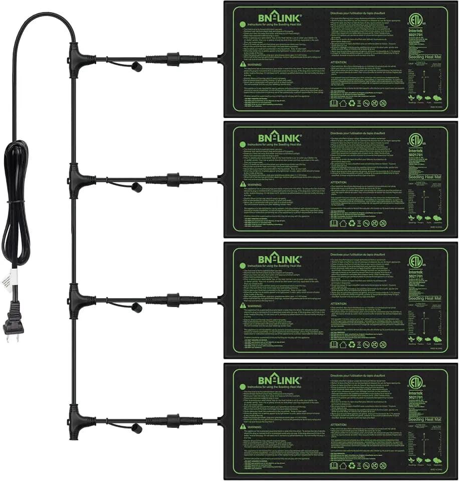 BN-LINK 10" x 20.75" Seedling Heat Mats for Seed Starting Plant Germination