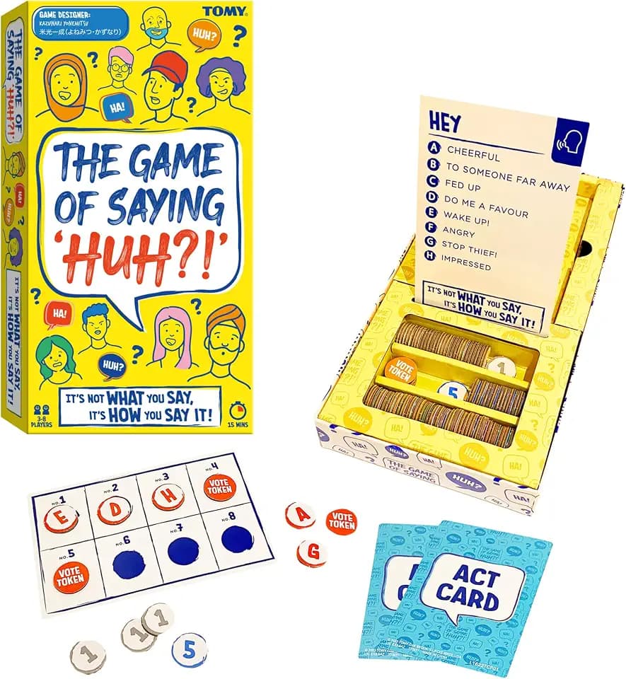 TOMY The Game of Saying Huh Card Game for Family Game Night