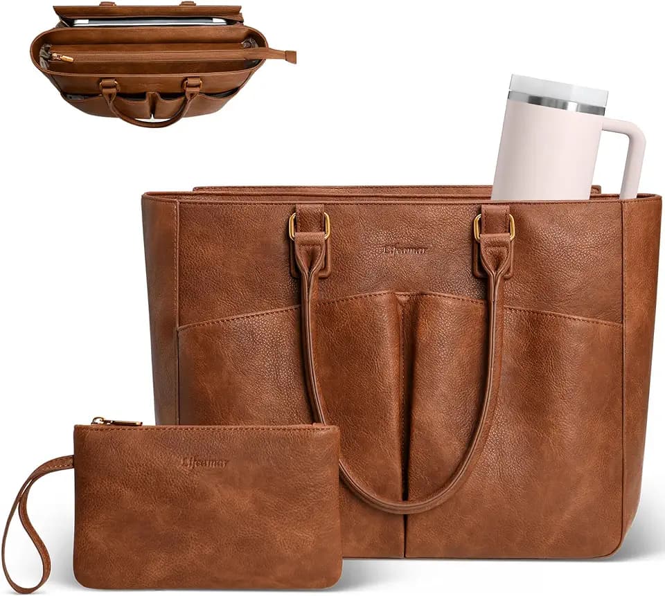 Laptop Tote Bag for Women, Leather Work Tote Office Computer Bags