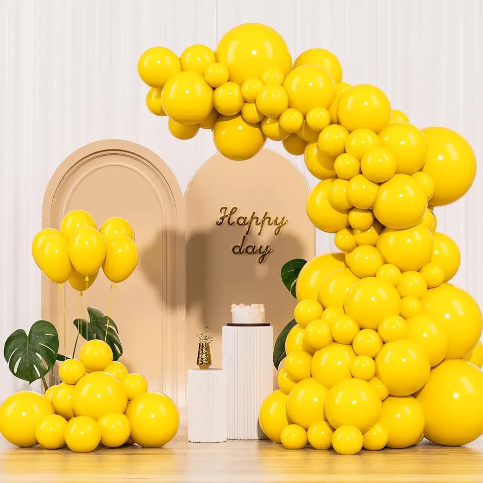 Yellow Balloons 145pcs Different Sizes 18 12 10 5 Inch Latex Helium Yellow Balloon Arch Kit Garland for Baby Shower Birthday Party Decorations