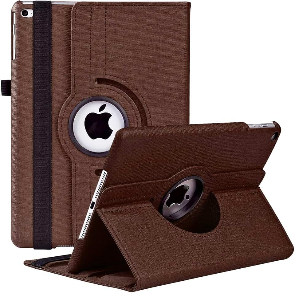 Rotating Case for iPad 9.7 Inch 2018 2017 / iPad Air 2 Case - 360 Degree Rotating Stand Protective Cover with Auto Sleep Wake for iPad 9.7 inch (6th Gen, 5th Gen) / iPad Air 2/ iPad Air (Deep Coffee)