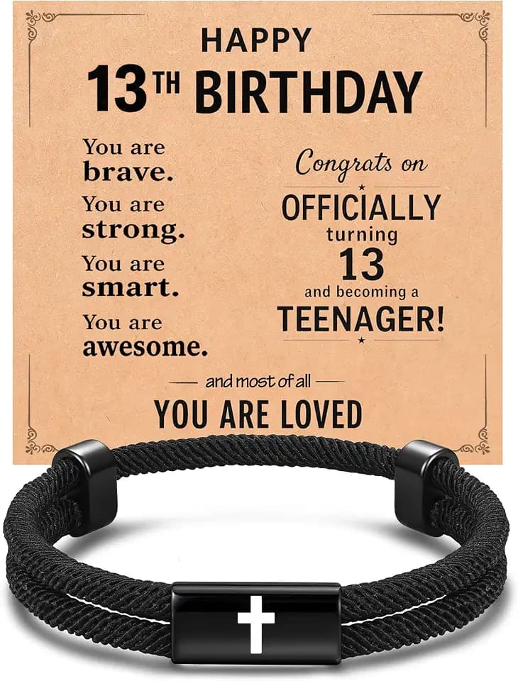 UPROMI 9/10/11/13 Year Old Birthday Gifts, Adjustable Cross Bracelet