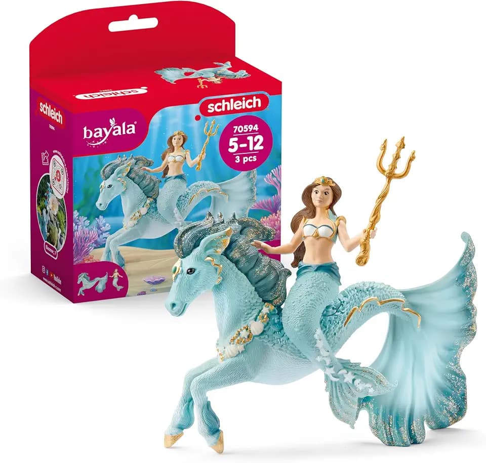 Schleich BAYALA | Meerjungfrau Eyela auf Unterwasserpferd 70594 | 3 Teile