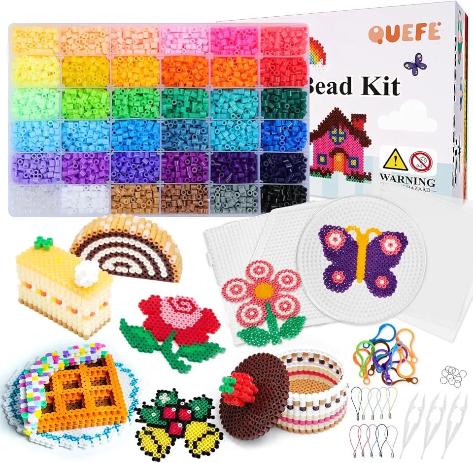 Quefe 36 Colors 11800pcs 5mm Fuse Beads Craft Kit Melting Beads Set