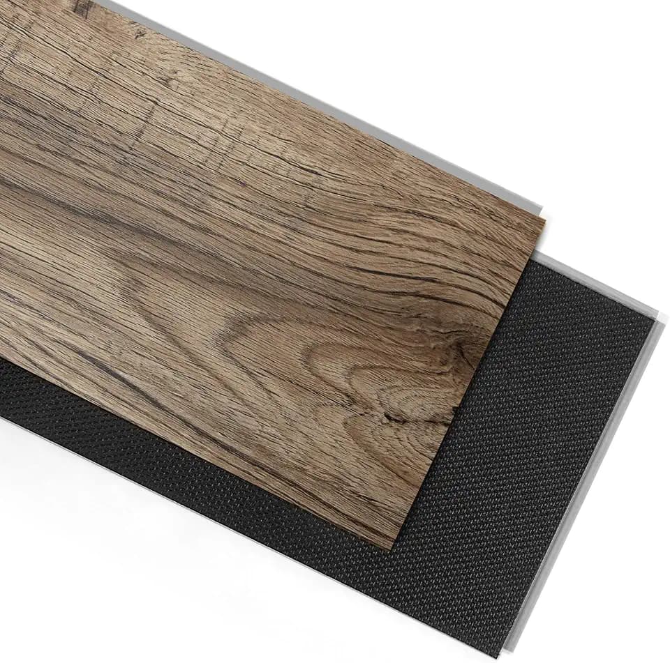 Art3d SPC Click-Lock Floating Floor Tiles, Oak
