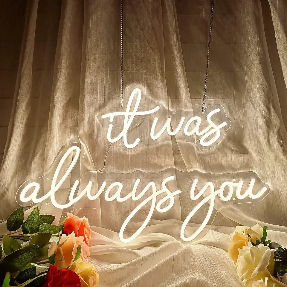 Large 36" Neon Sign 'it was always you' Neon Night with Dimmable Wall Decor