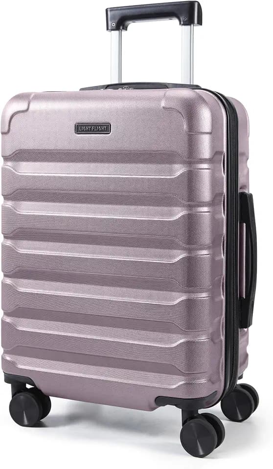 LIGHT FLIGHT Carry On Luggage 22x14x9 Airline Approved Suitcase,Rose Purple