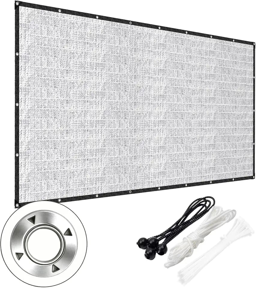 85% Aluminet Shade Cloth, 10x12 FT Heat Reflective Tarp for Blocking Sun