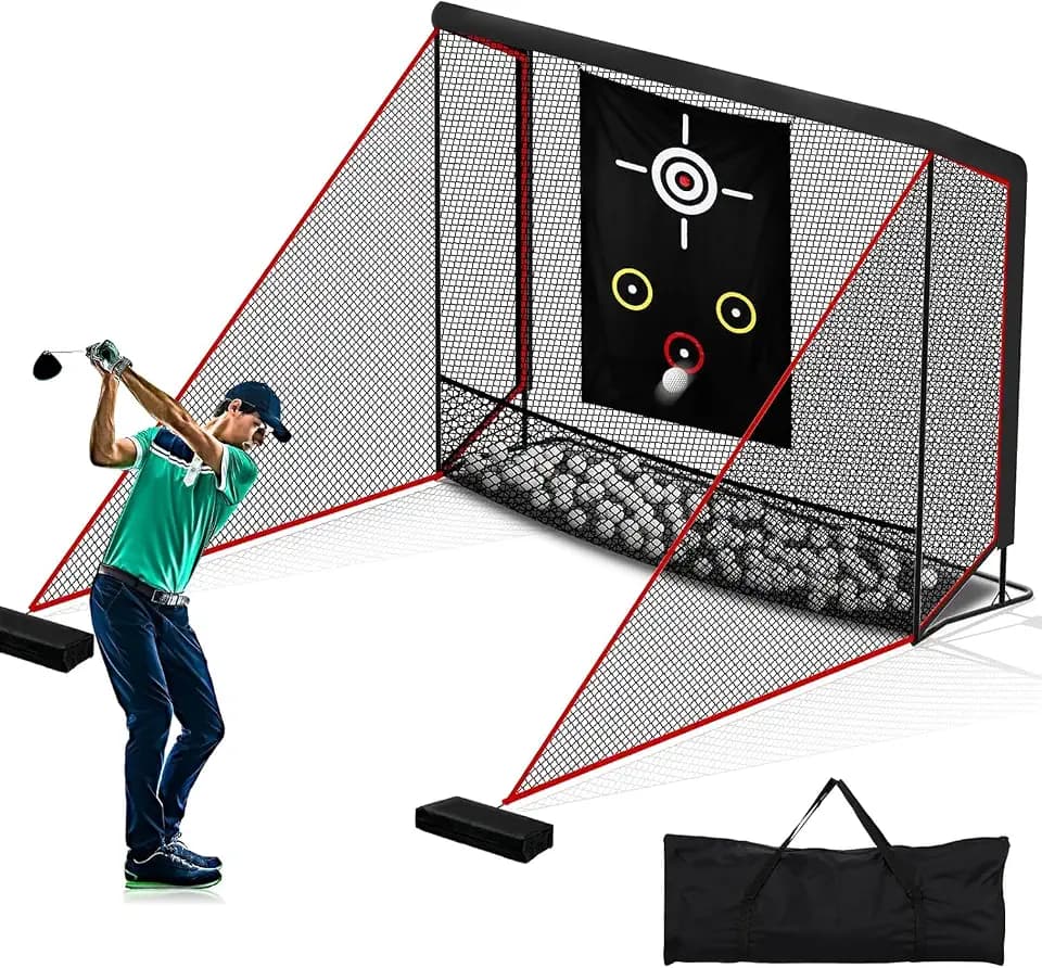 Golf Schlag Käfig, Golf Netz Trainingsnetz tragbar,Golfnetz für Garten und Zuhause，Impact Bildschirm Driving Net Luxuriöser Netzaufprallschutz für Heimfahrer,Golfnetz Übunskäfig mit Ziel-Tuch