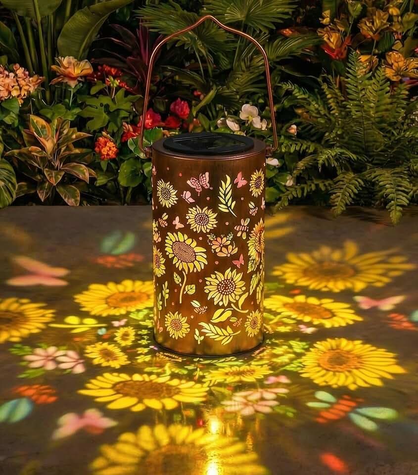 Colorful Solar Lanterns Outdoor Waterproof, Sunflower Birthday Gifts for Women Mom Grandma, Garden Hanging Solar Lantern Lights for Patio