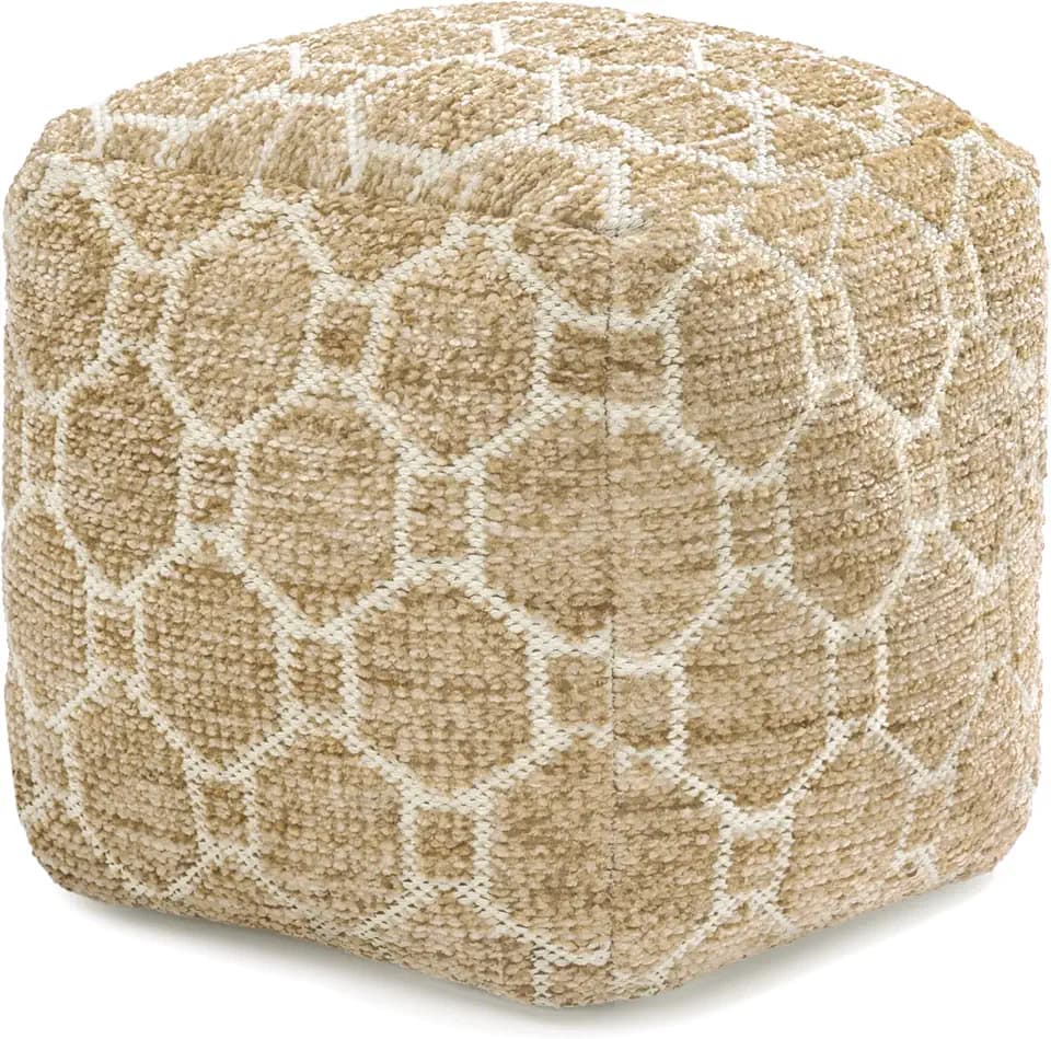 Anji Mountain 20" H x 20" W Handmade Pouf Ottoman for Living Room & Couch
