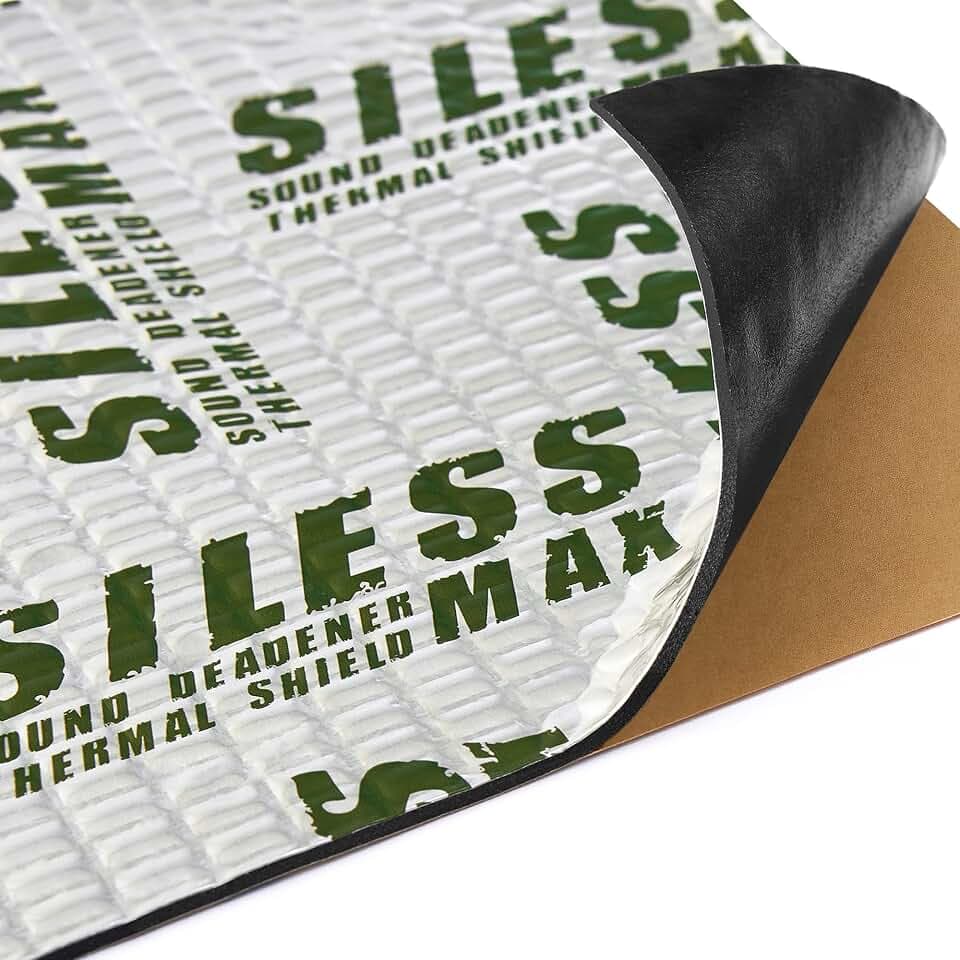 Siless Max 120 mil 30 sqft Car Sound Deadening mat - Butyl Automotive Sound Deadener - Noise Insulation and Vibration Dampening Material