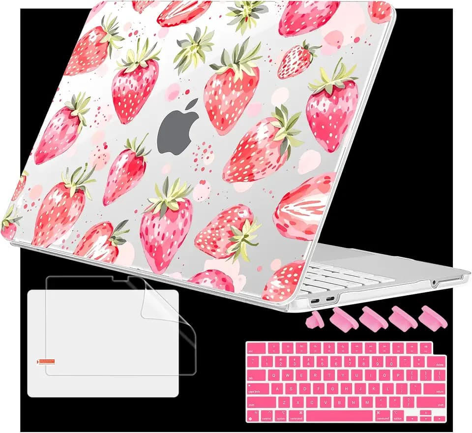 4-in-1 Hard Case for 2026 MacBook Neo 13 (A3404), Strawberries