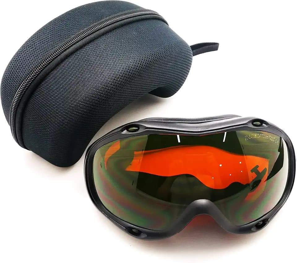 MCWlaser Laser Safety Goggles OD5+, 190-540nm / 800-1700nm Yag, Blue, Green Laser and UV Light Eye Protection Laser Glasses for 445nm, 450nm, 455nm, 532nm, 808nm, 980nm, 1064nm, 1080nm Absorption Type