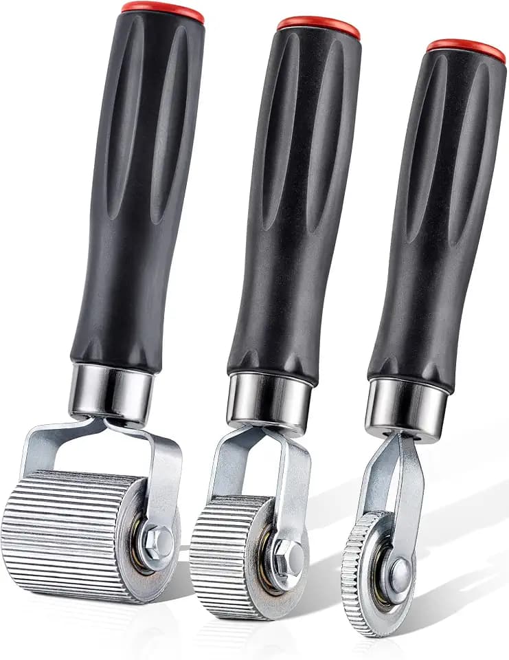 LUMITECO Car Audio Sound Deadening Roller, 3-Pack Heat Abatement Mat Noise Insulation Tool for Auto, Sound Deadener Application Installation Metal Hand Deading Wheel