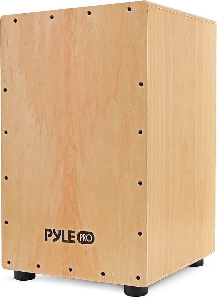 Pyle Cajon Instrument – Cajon Percussion Instrument mit internen Snare-Drähten, Drum Box für Kinder & Erwachsene, Trommelkiste als Schlagwerk, Gummifüße für Stabilität, handgefertigt aus Birkenholz
