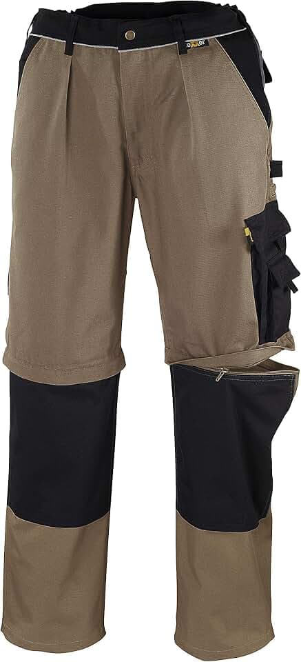 teXXor 2-in-1 Arbeitsbundhose Canvas 320 mit Cordura, 20-008350-98,Khaki (Khaki/Black) ,98