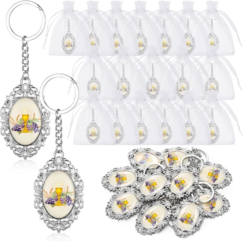 Equsion Divine Child Jesus Metal Keychains Engraved Baptism Favor