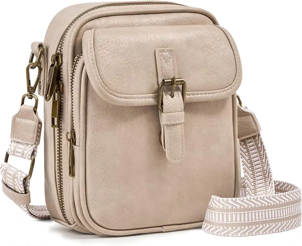 Crossbody Bag for Women Men, Vegan Leather Anti-Theft Messenger Shoulder Bag, Vintage Cross Body Purse with Card Slots