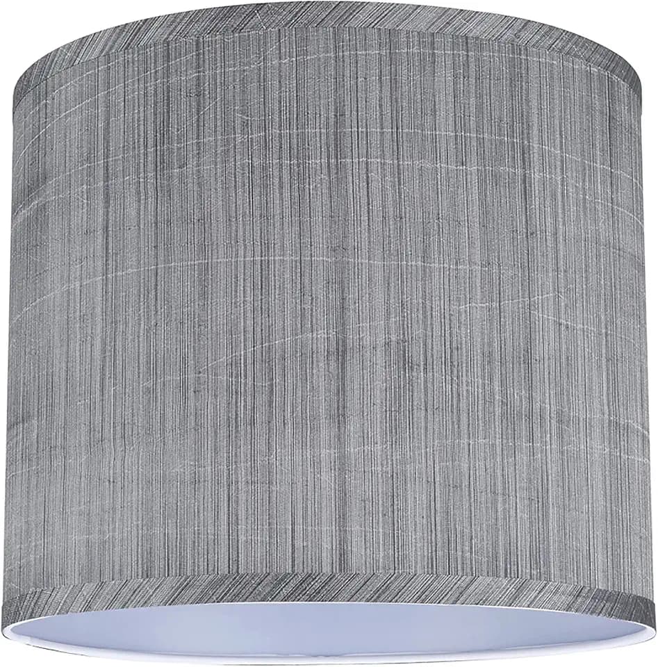 Aspen Creative 31015A Transitional Drum (Cylinder) Shaped Spider Construction Lamp Shade in Grey & Black, 12" Wide (12" x 12" x 10")