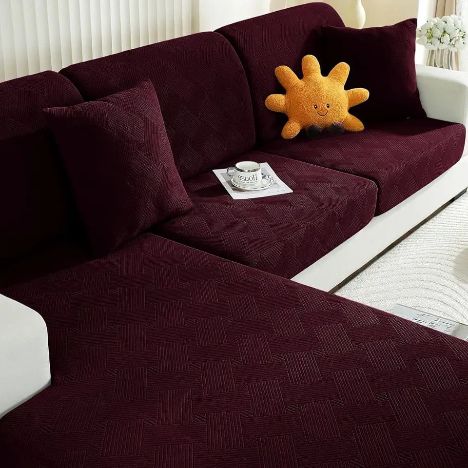 Ystyle Sofa Sitzkissenbezug Stretch, Sofa Sitzbezug, Elastischer Kissenbezüge, Sofa Sitzkissen Sofa Überzug Couch Überzug Schonbezug Sofabezug (Rot, 1 Sitzer*2+Chaiselongue)