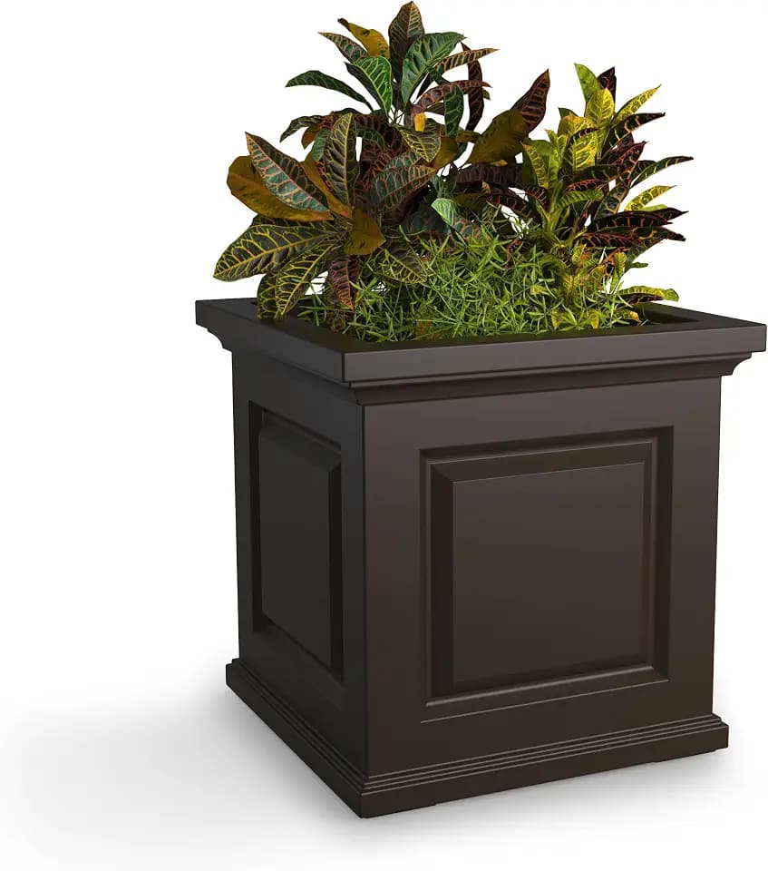 Mayne Nantucket 20in Self-Watering Square Planter, Espresso