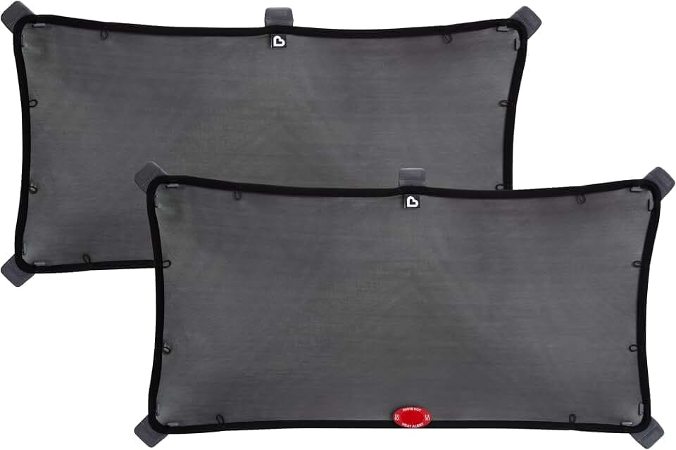 Munchkin Brica Magnetic Stretch-to-Fit Car Window Shades, Black, 2 Pack