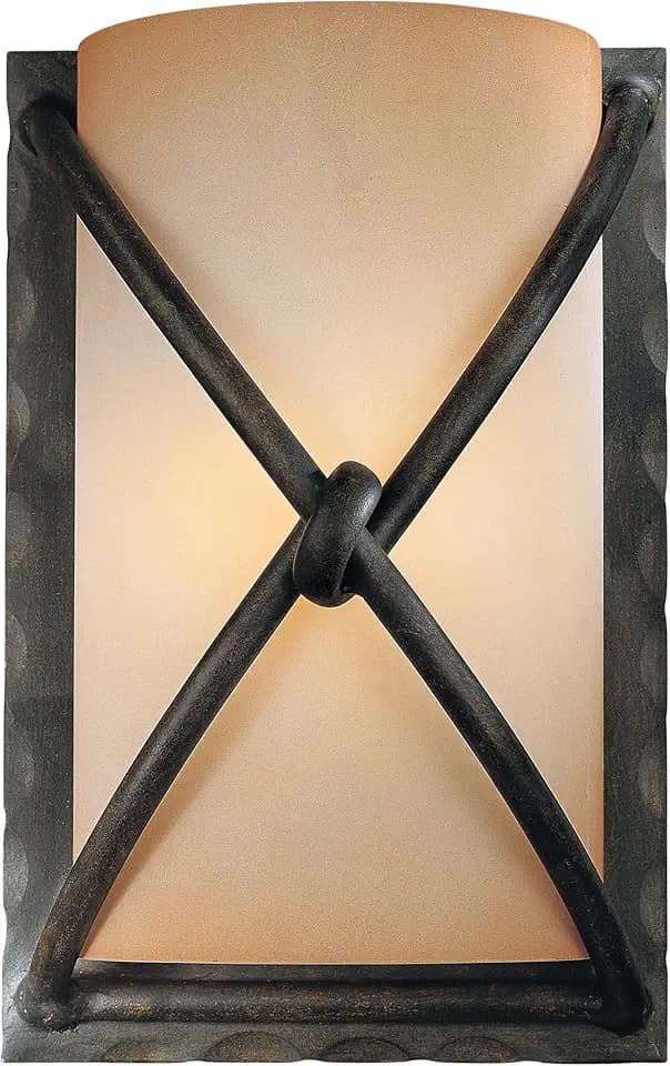 Minka-Lavery Aspen II 1 Light Wall Sconce in Aspen Bronze Finish with Rustic Scavo Glass
