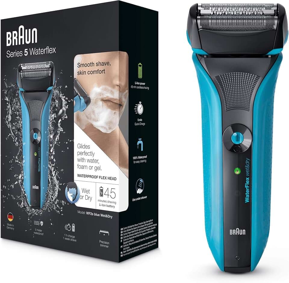 Braun WF2S Blue WaterFlex Wet and Dry shaver with Swivel Head