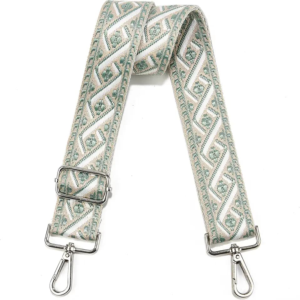 1.5" Wide Purse Strap Silver Hardware Adjustable Replacement Long Crossbody Bag Strap for Thick Shoulder Bags Canvas Handbags Straps