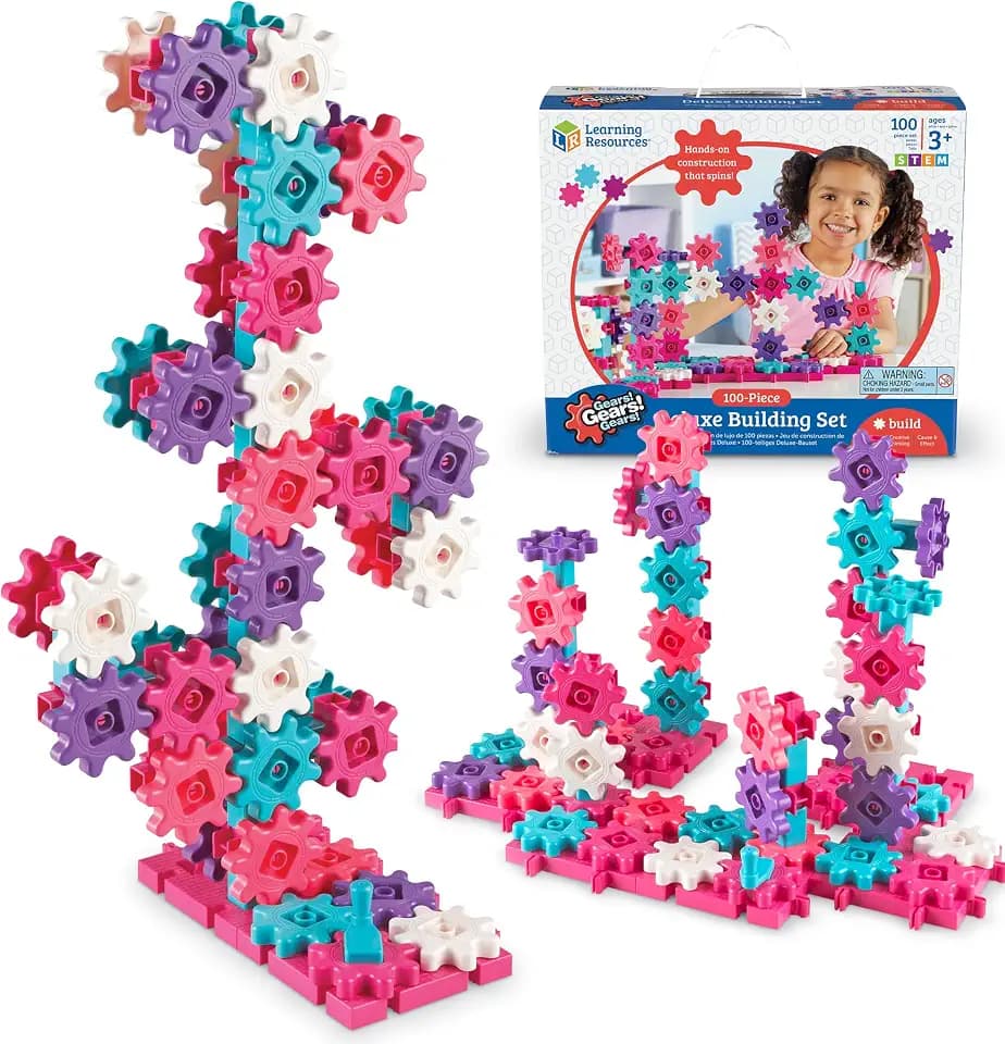 Learning Resources Gears Deluxe Building Set, Pink