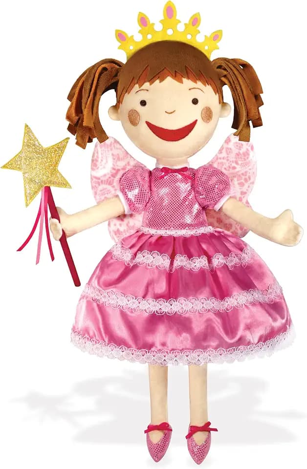 YOTTOY Pinkalicious Plush Doll – 15 Inch Soft Stuffed Toy Inspired by the Victoria Kann Storybooks, Soft Pinkalicious Plush Doll with Fairy Dress, Wings, Tiara and Wand Accessories