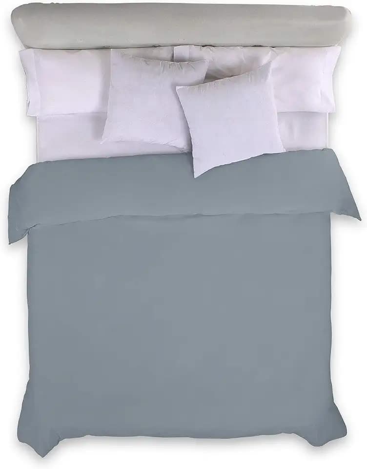 FUNDA NORDICA color acero - Cama de 90 (1 pieza) - 100% algodón - 144 hilos. Gramage: 115