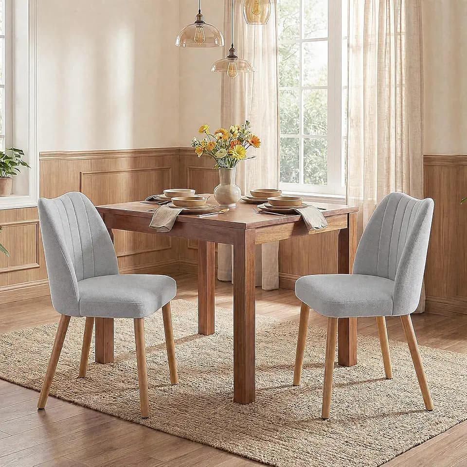 Garvee Wood Dining Chairs Set of 2, Armless Dining Chairs with Backrest