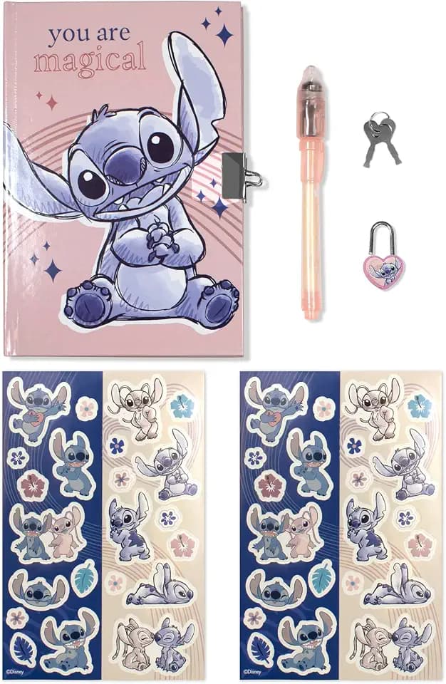 Tagebuch Set mit Schloss und Zauberstift, Disney Stitch