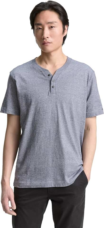 Tom Tailor Herren Henley T-Shirt aus Baumwolle