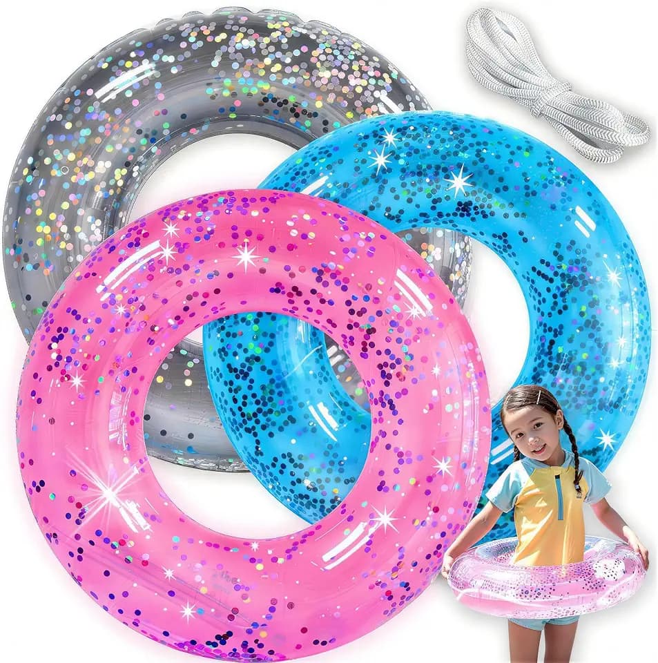 Pool Floats Kids 3 Pack, Inflatable Swim Rings for Kids Pool Tubes Toys