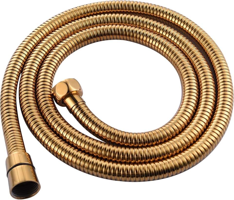 Wissenschaft Schlauch Dusche Flexible anti-torcedura Edelstahl mit Stecker aus massivem Messing 2meters Gold