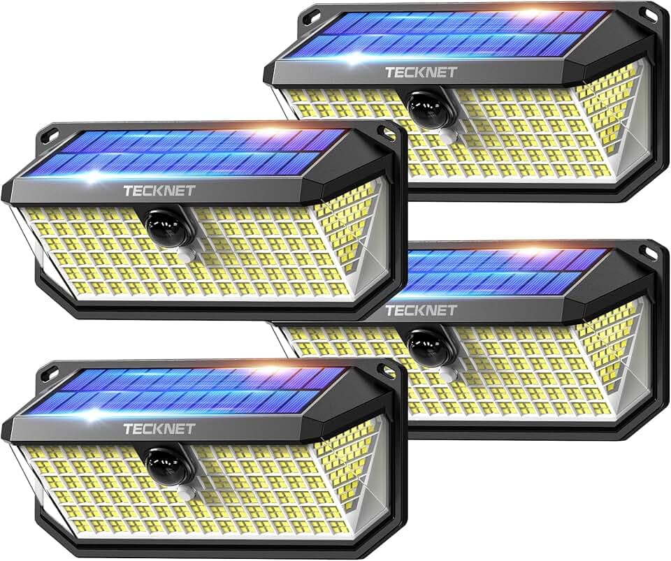 TECKNET Solarleuchte für den Außenbereich, 4200 lm, 416 LEDs, Beleuchtung