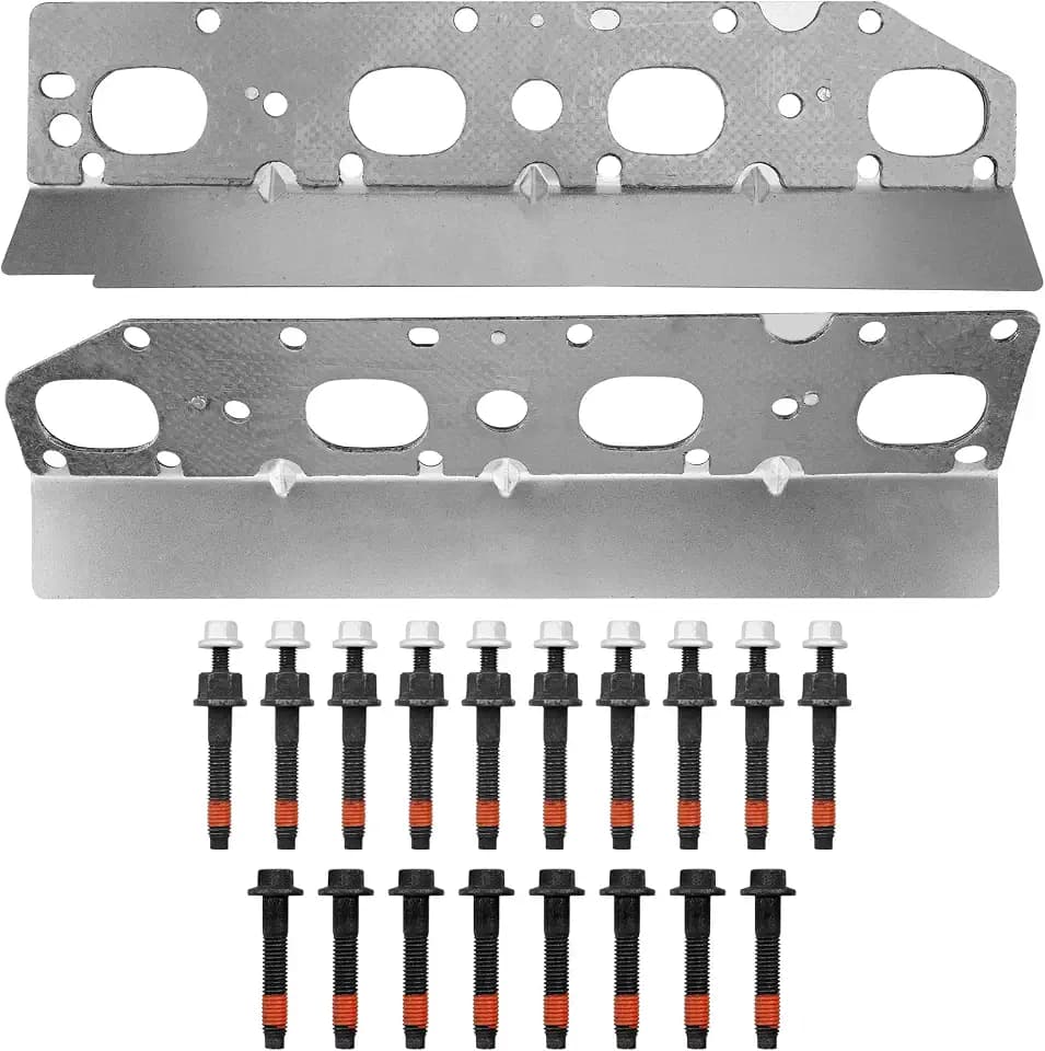 5.7 Exhaust Manifold Gasket Bolt Stud Nut Set, Compatible with 2009-2020 Chrysler Dodge Ram Jeep Commander Grand Cherokee, Replaces# 6510141AA 6505316AA