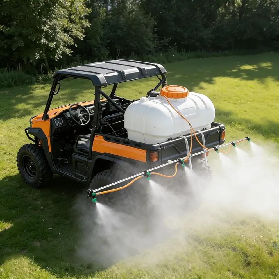6 Nozzle ATV Sprayer Boom Wand Kit – 122" Spray Coverage for ATV & UTV Sprayers, Row Crop, Adjustable Spray Patterns, Folding Design for Easy Transport (Sprayer Boom with Hook)