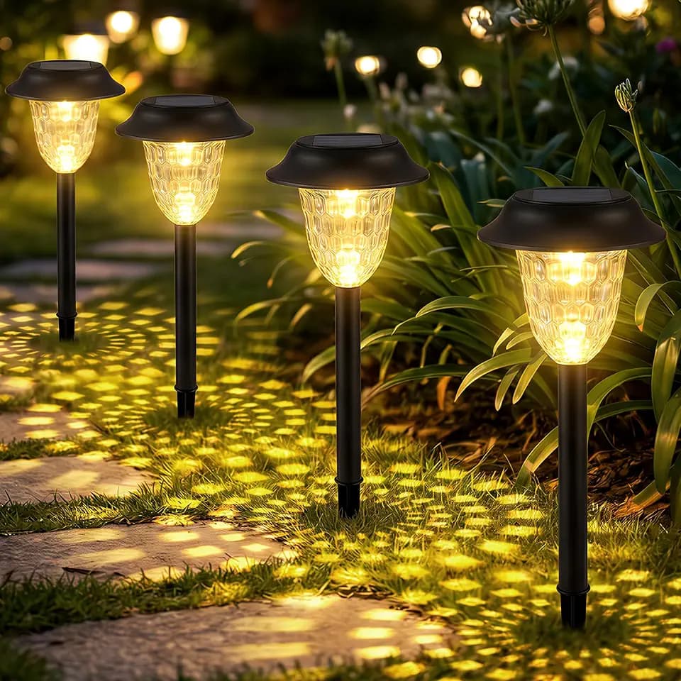 8 Pack Solar Pathway Lights Outdoor,LED Warm White