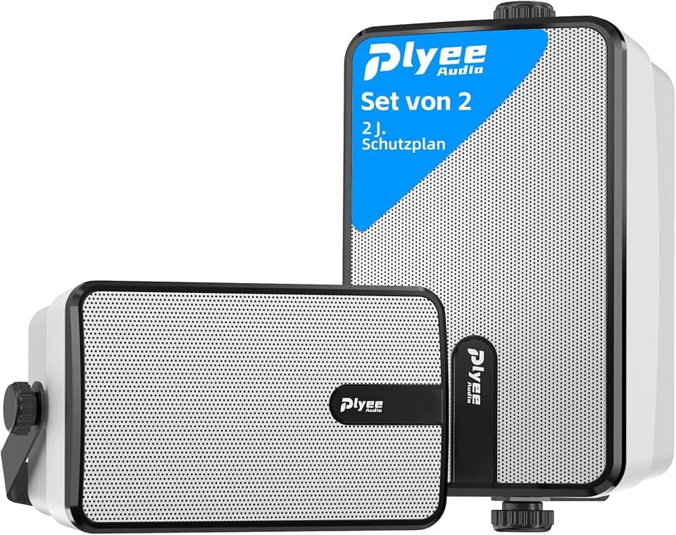 250W Outdoor Bluetooth-Lautsprecher, Drahtlose Synchronisation zwischen Lautsprechern, Wandmontage für Terrasse, Veranda, Pavillon, Garage, 2er-Pack(MZ-632)