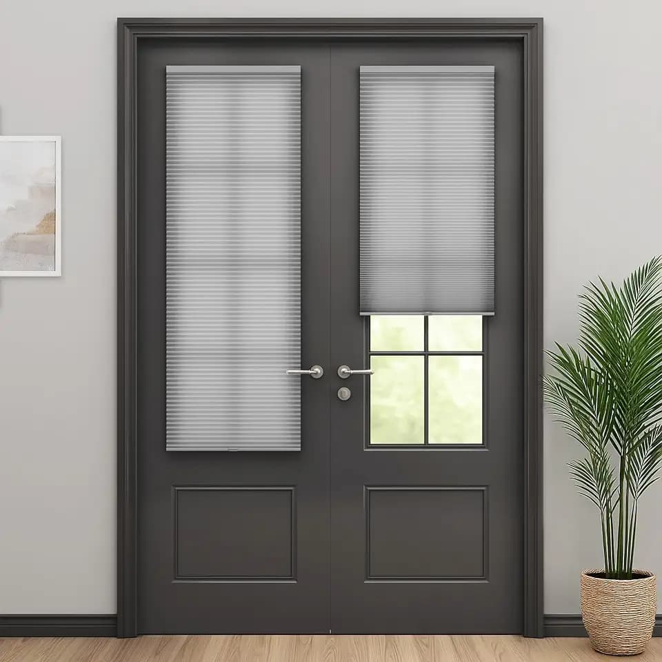 LazBlinds No Drill Cordless Cellular Shades for Doors, 25" W x 70" H, Grey