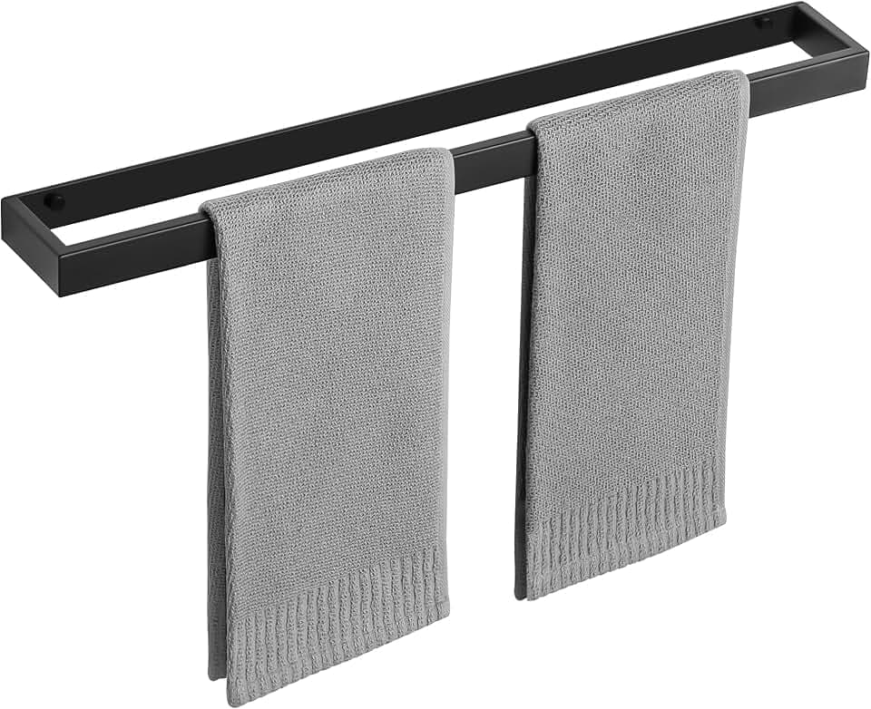 SAYAYO Handtuchhalter Schwarz Wand Bad Gästehandtuchhalter Edelstahl 60CM