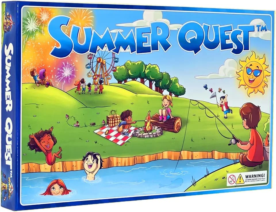 Summer Quest Board Game, Fun for Kids and Adults, 2-4 Players, Ages 5+, [Upgraded Stickers!], Family-Friendly Summer-Themed Gameplay, Educational & Skill-Building, Fun for All Seasons!