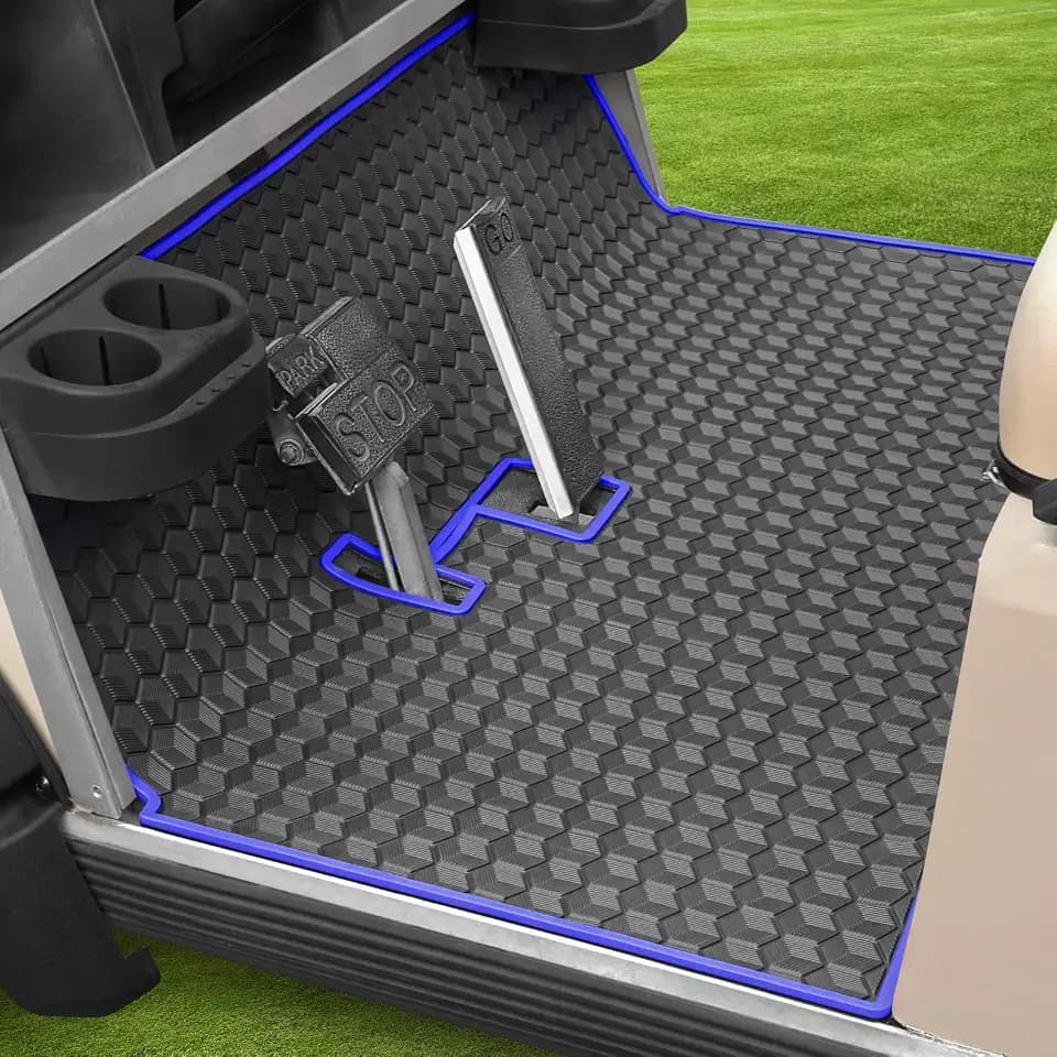 iLSKW Golf Cart Mat for Club Car Ds Floor Liner Unique Cube Square Patent Design Fits Club Car DS 1982-2013 / Villager 1982-2018