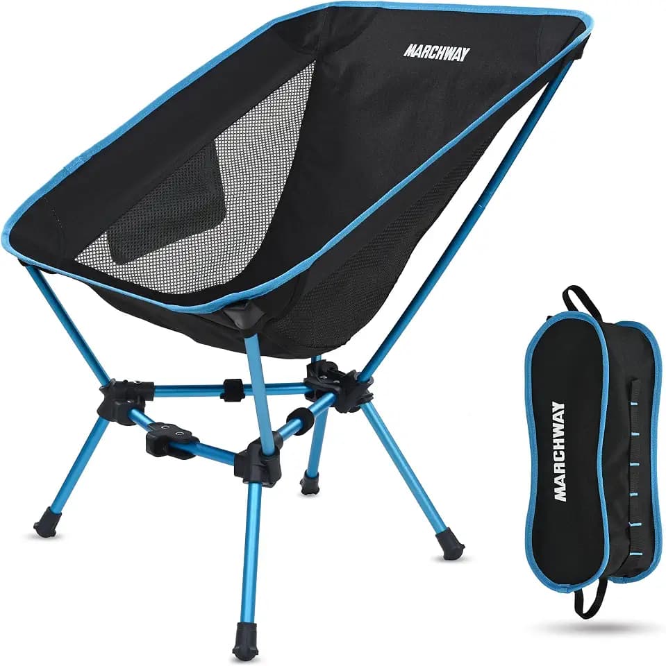 MARCHWAY Lightweight Folding Camping Chair, Compact Stable, Holds 330 lbs