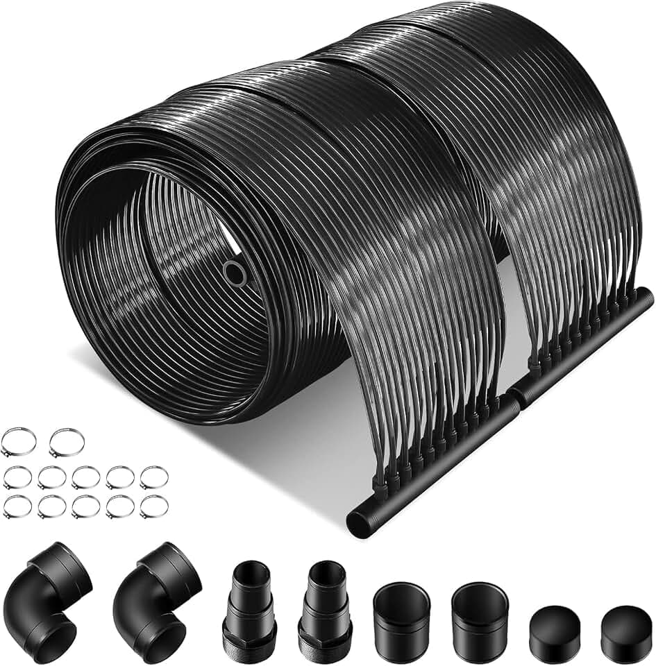 FANTASK Solarkollektor Poolheizung 300x75 cm, Solarheizung aus UV-beständiger Kunststoff, Pool Heizung für Pools bis 12000 L, Schwarz